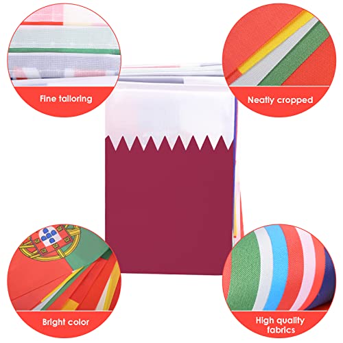 World String Flag Banner, 32 Countries International Flags Banner Double Sided Polyester for Olympic International Party Decorations (5.51 x 8.26 In-1 Pack)