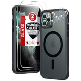 For Iphone-11-Pro-Max Cases Compatible With Magsafe[ Screen Protector X2 + Camera Cover X2] Magnetic Iphone11 Promax Phone Case Military Grade Protective Cover For I Phone 11Pro Max, Matte Black