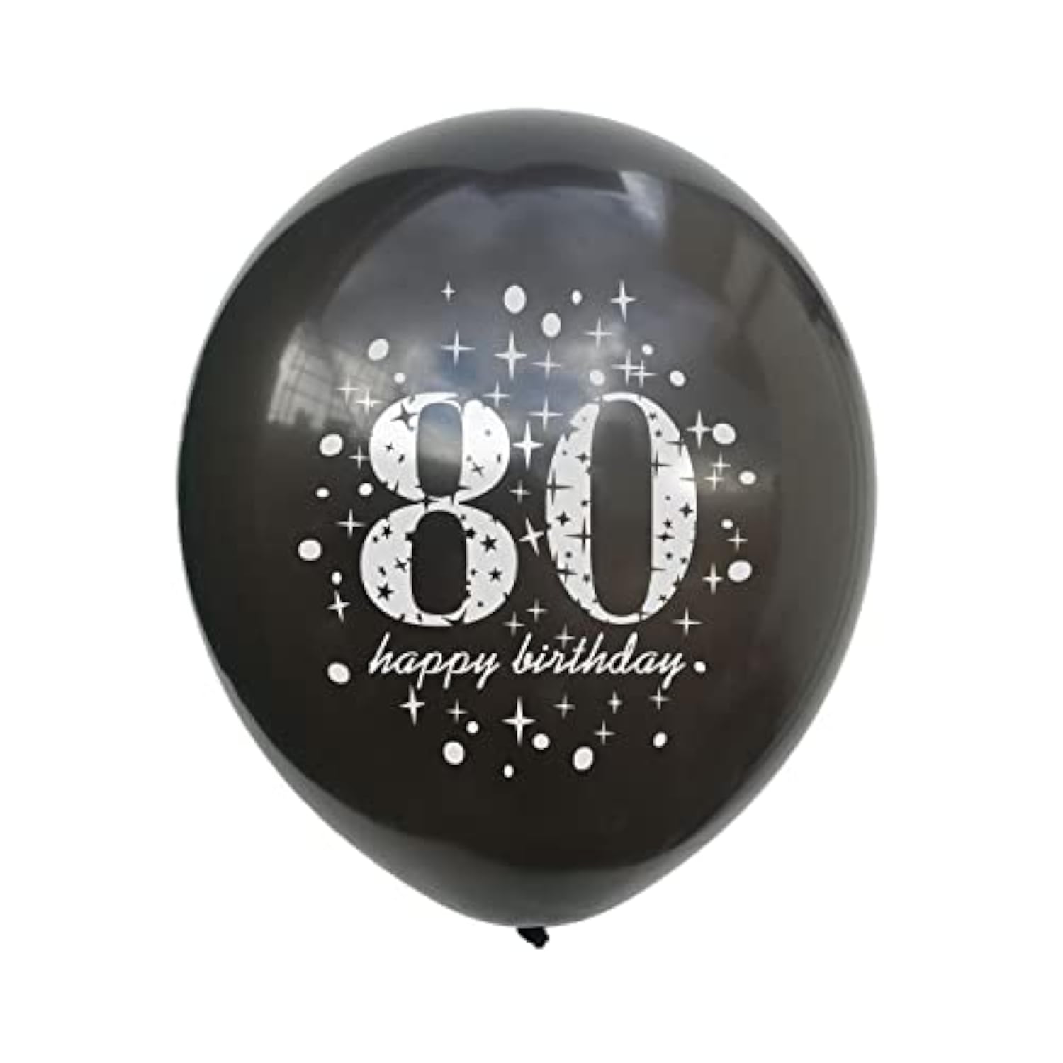 80th Birthday Balloons: Black & Gold Confetti, 15-Pack