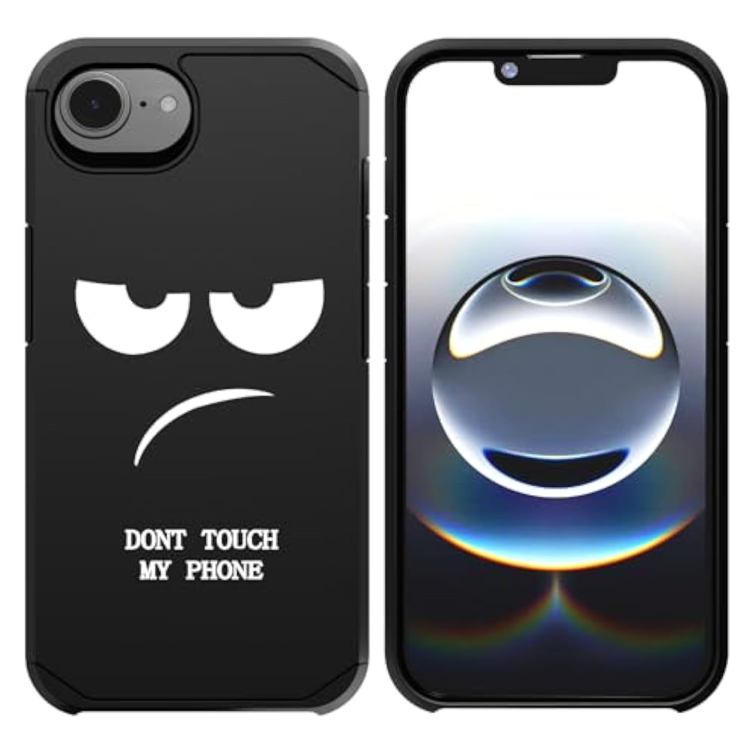 For Iphone 16E Case, Cute [Don'T Touch My Phone] Shockproof Dual Layer Slim Protective Silicone Plastic Cover For Kids Boys Men Phone Case (Iphone 16E 2025 6.1-Inch)