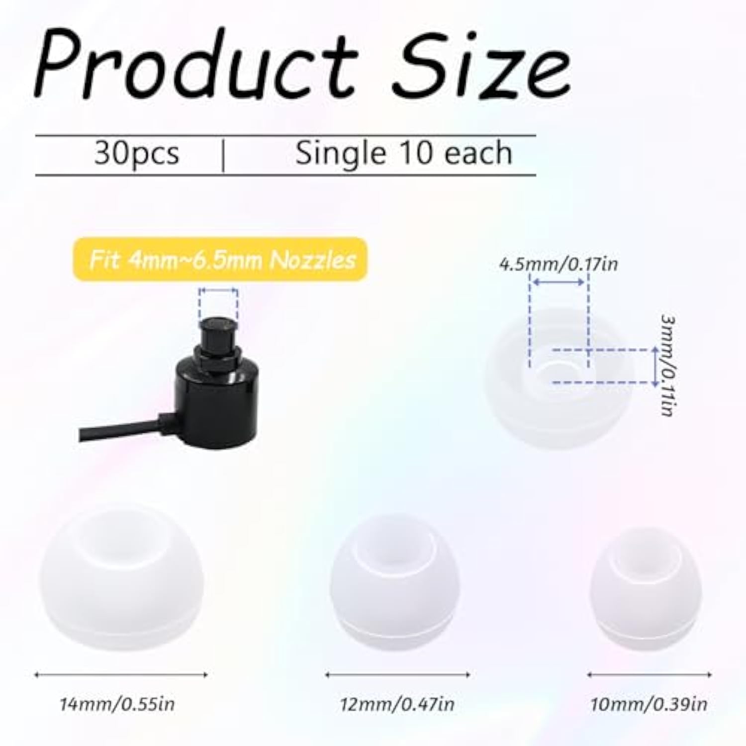 15 Pairs Earbud Tips Replacement Pieces Silicone Earbuds Cap Fit Most In- Ear Headphones Eartips (Inner Hole 4Mm-6.5Mm) Ear Tips Cushion Earphones Earbuds (White)