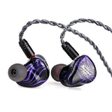 Kiwi Ears Quartet 2Dd+2Ba Hybrid In-Ear Monitor, Hifi Earphones With Hand-Crafted Resin Shell, Detachable Ofc Silver-Plated Iem Cable For Audiophile Musician Dj Studio Gaming (Purple, Quartet)