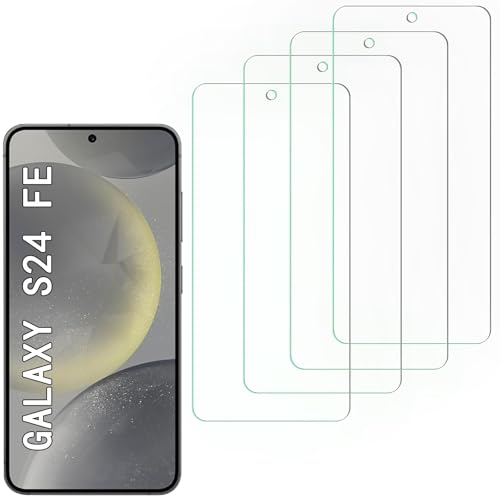 [4 Pack] Screen Protector Compatible with  Galaxy S24 FE,Scratch Resistant,Easy-Install,Bubble Free,Anti-Fingerprint,Tempered Glass Compatible