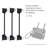 cablecc 3pcs/Set Remote Controller Data Cable Type-C & Micro & to Micro USB for Mavic Pro Platinum Mavic Park RC Accessories