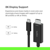 Belkin USB Type C to HDMI 2.1 Cable, 6.6FT/2M Cable with 8K@60Hz, 4K@144Hz, HD