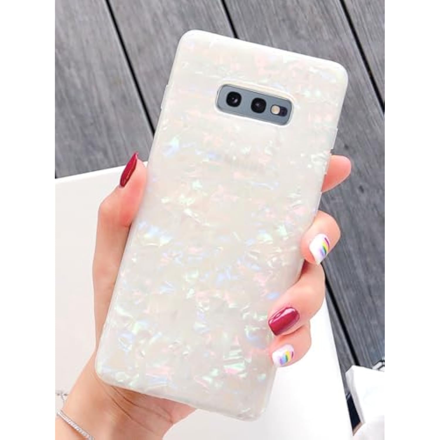 Galaxy S10E Luxury Sparkle Glitter Pattern Slim Clear Tpu Silicone Protective Phone Case - Colorful