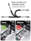 Car Carplay Cable 2Pack 3ft Coiled USB A to USB C Fast Charge Cord for iPhone 17/16/15/Plus/Pro Max/MacBook Pro, Auto Coiled Retractable iPhone Car