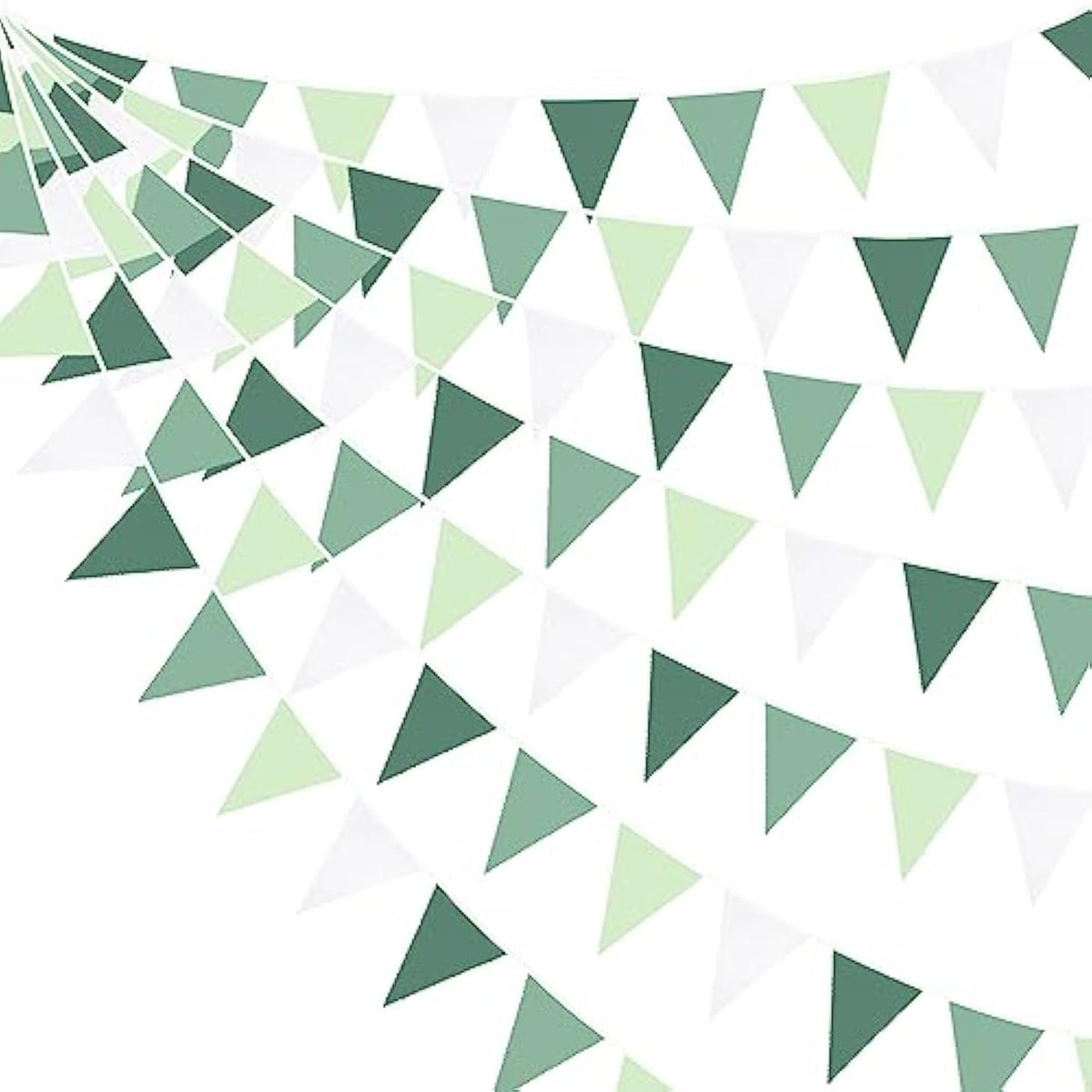 32ft Sage Green Pennant Banner Avocado Green Fabric Garland for Parties & Events