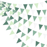 32ft Sage Green Pennant Banner Avocado Green Fabric Garland for Parties & Events