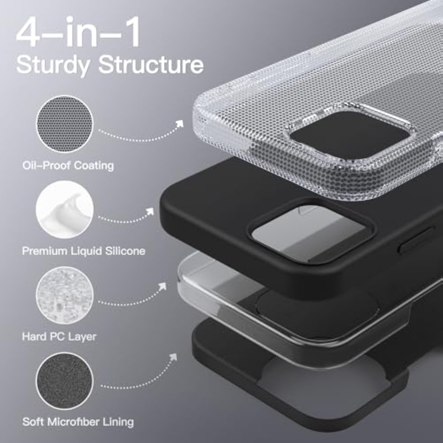 JETech Silicone Case for iPhone 12/12 Pro 6.1-Inch, Silky-Soft Touch Full-Body Protective Phone Case, Shockproof Cover with Microfiber Lining (Black)