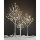 Led Birch Tree Light Set - 4Ft, 6Ft, 8Ft Trees With Warm White Lights - Indoor Outdoor Christmas Wedding Party Decorations (3-Pack)