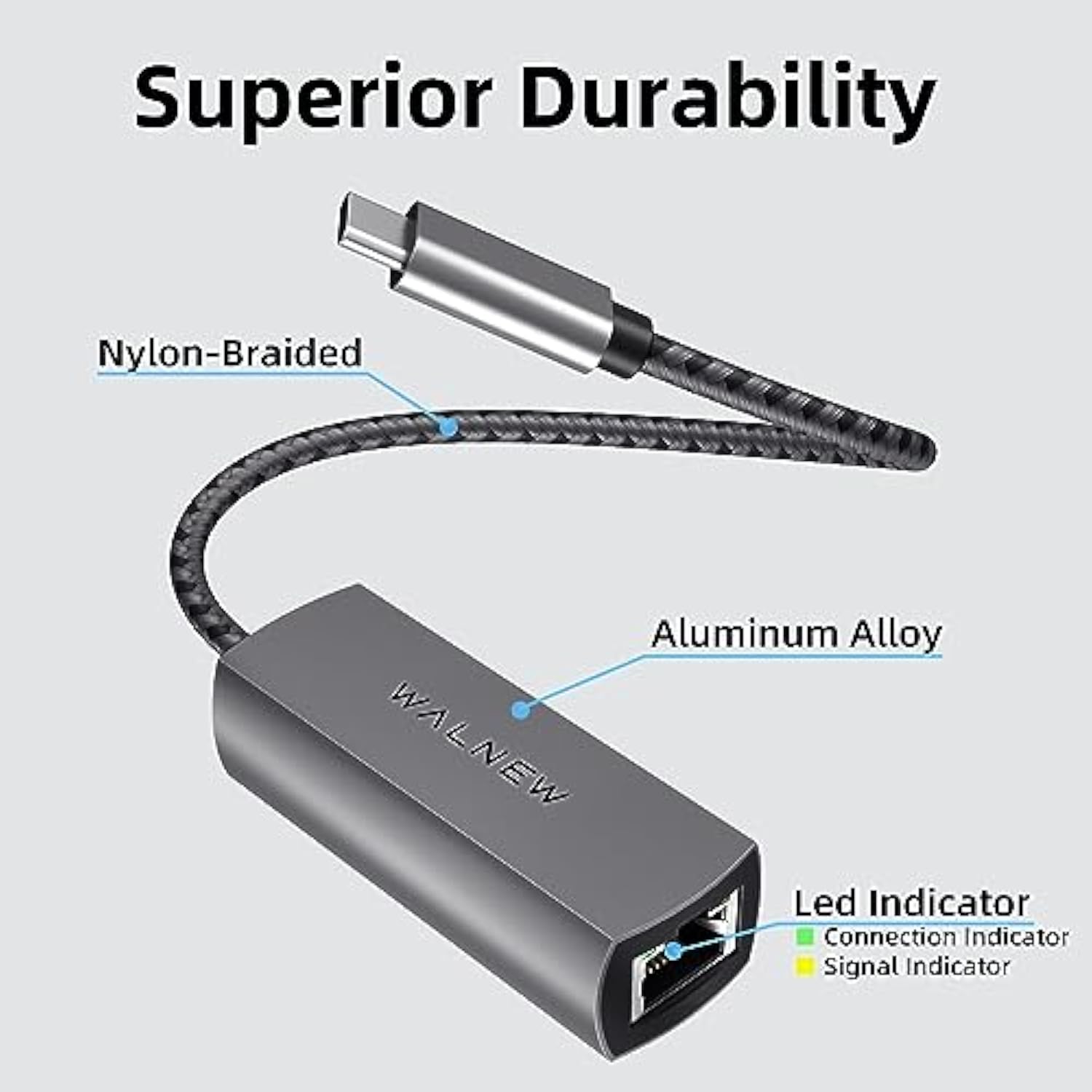 Usb-C 2.5Gb Ethernet Adapter, Usbc To Rj45 Lan Connector,2.5 Gigabit Network C