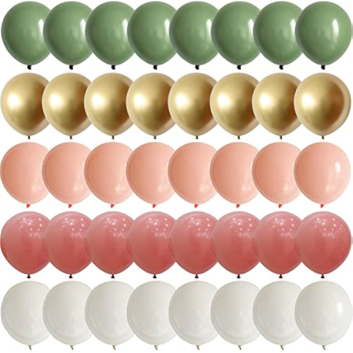 Sage Green And Retro Pink Balloons Pastel Orange White And Chrome Gold Balloons For Baby Shower Decorations Engagement Wedding Women Girls Birthday Party Decorations 10 Inch Balloons 60 Packs