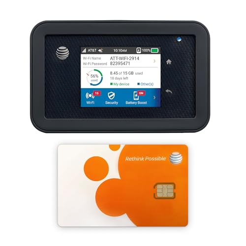At&T Unite Explore Ac815S, Unlocked Rugged 4G Lte Mobile Hotspot, Up To 450Mbps, Ip65 Water & Dust Resistant, 22Hr Battery, Dual-Band Wifi (15 Devices), Travel Wifi, Bundle (Budget)