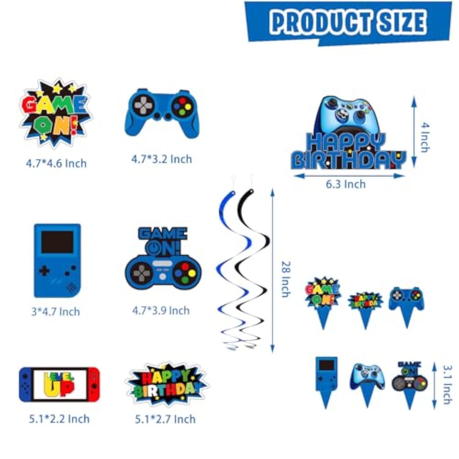 Video Game Birthday Party Decorations - 109Pcs Gamer Gaming Party Supp