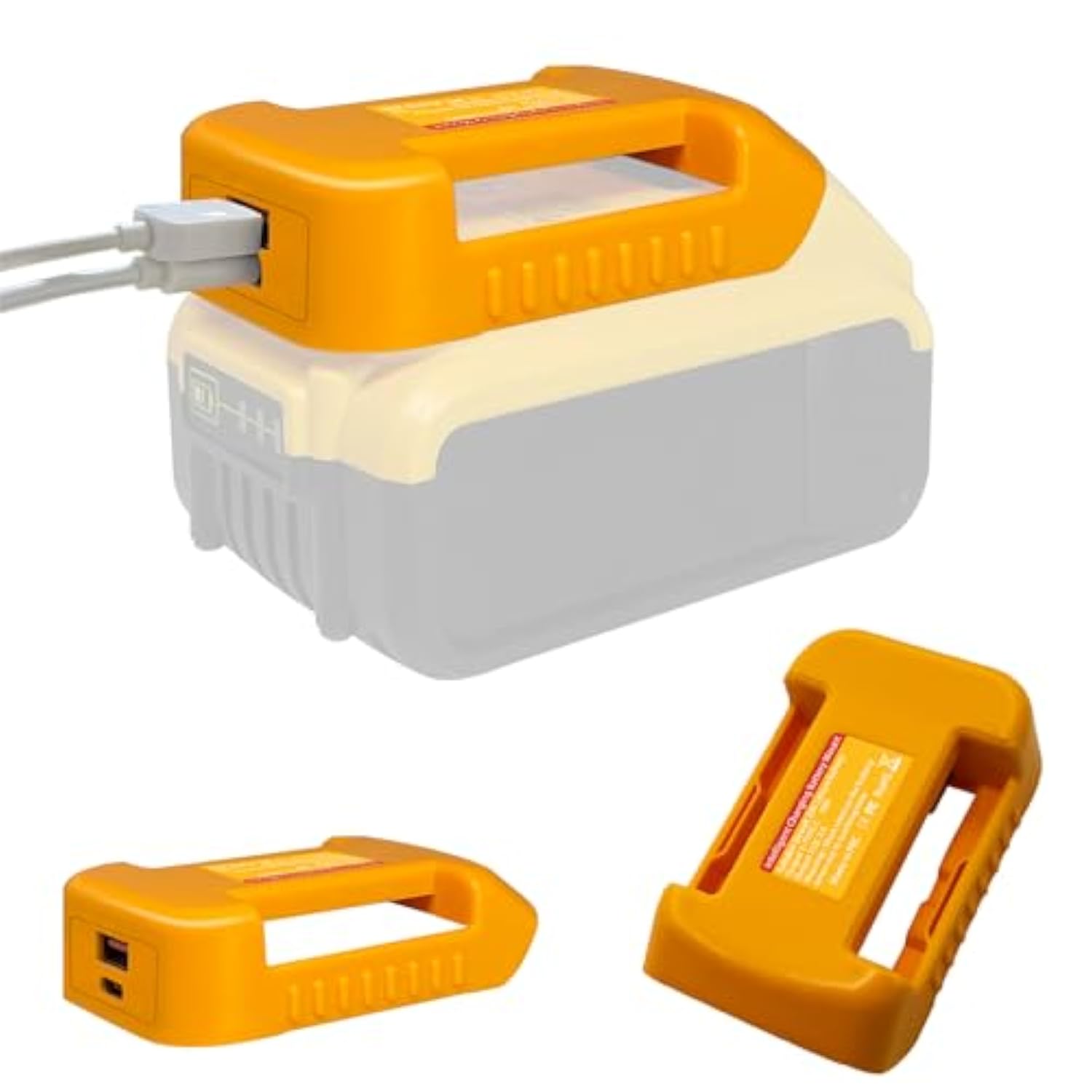 2Pcs For Dewalt Battery Usb Charger Adapter, Battery Holder For Dewalt 20V Dcb200 Dcb201, With Type-C And Usb Fast Charging Adapter