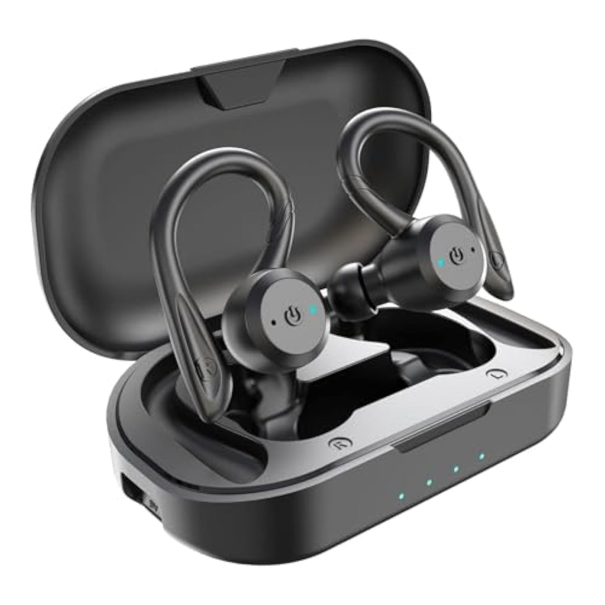 Bluetooth Headphones True Wireless Earbuds With Charging Case Ipx7 Waterproof Stereo Sound Earphones Builtin Mic Inear Headsets For Sport Running Black