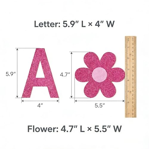 Mother's Day Decorations Banner - Happy Mothers Day Decor Sign with 3D Flower Garland Glitter, Pre-strung Hanging Bunting Banner for Mom Party Supplies, Home Wall Mantle Decor, Best Mom Ever Photo Backdrop, Rose Red