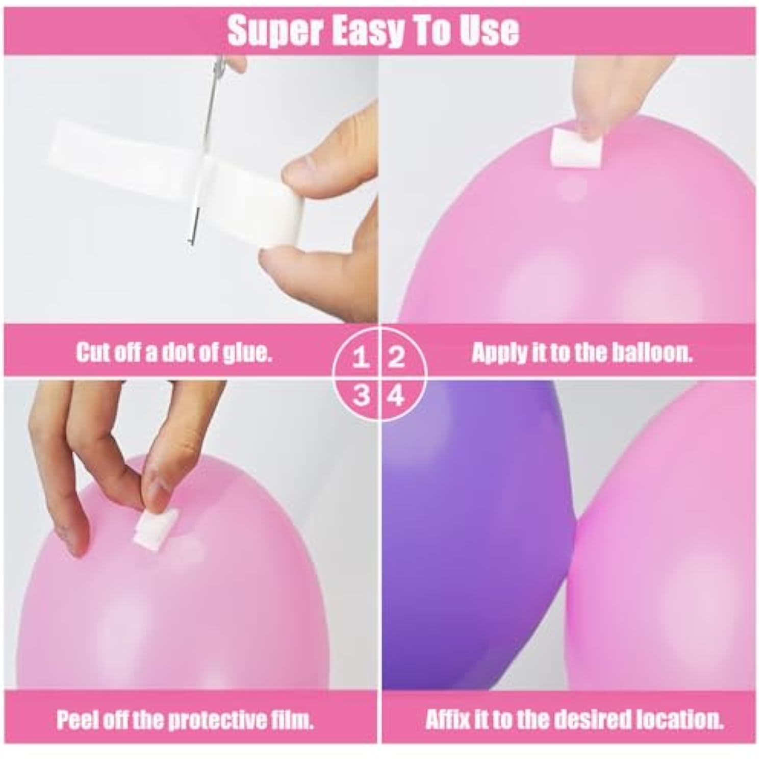 Balloon Arch Kit Balloon Garland Decorating Garland Strip, 3 Tape Strips And 3 Glue Point Dots For Party?Wedding?Birthday, Shower And Diy Decorations(Upgraded Version)