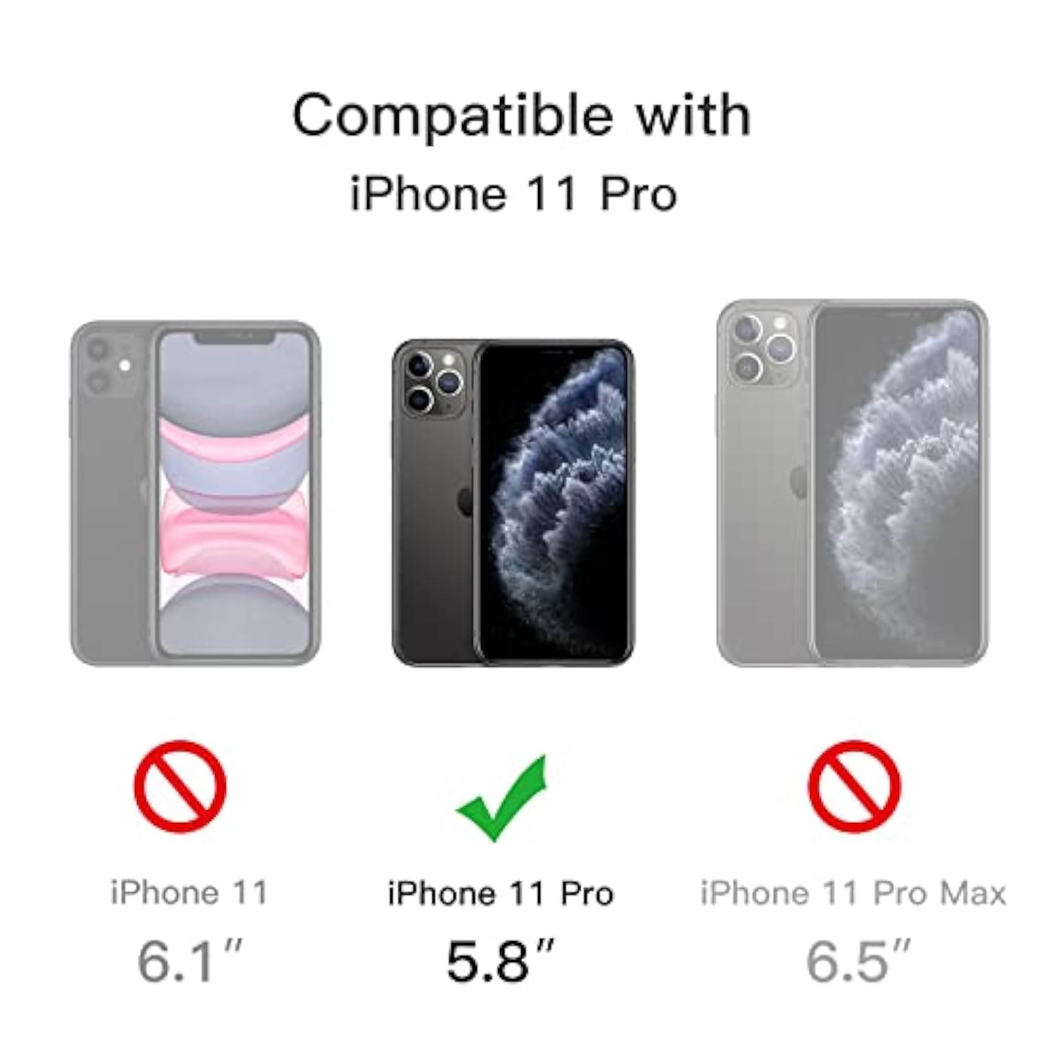 JETech Matte Case for iPhone 11 Pro 5.8-Inch, Shockproof Military Grade Drop Protection, Frosted Translucent Back Phone Cover, Anti-Fingerprint (Black)