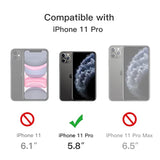 JETech Matte Case for iPhone 11 Pro 5.8-Inch, Shockproof Military Grade Drop Protection, Frosted Translucent Back Phone Cover, Anti-Fingerprint (Black)