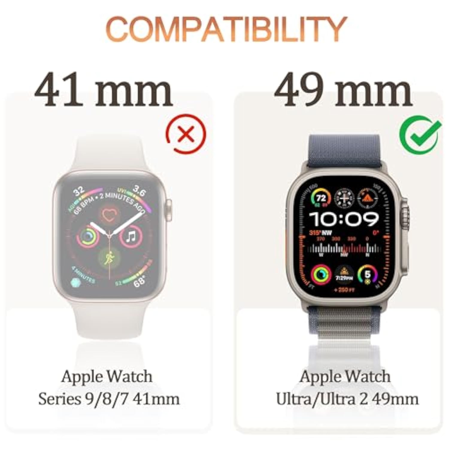 Bumper Case For Apple Watch Ultra With Built-In Screen Protector, [2 Pack] Hard Pc Case Compatible With 49Mm Apple Watch, Shockproof Protective Cover For Iwatch Ultra, Orange