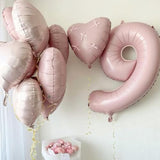 12 Pcs 18" Light Pink Heart Foil Balloons for Parties & Events