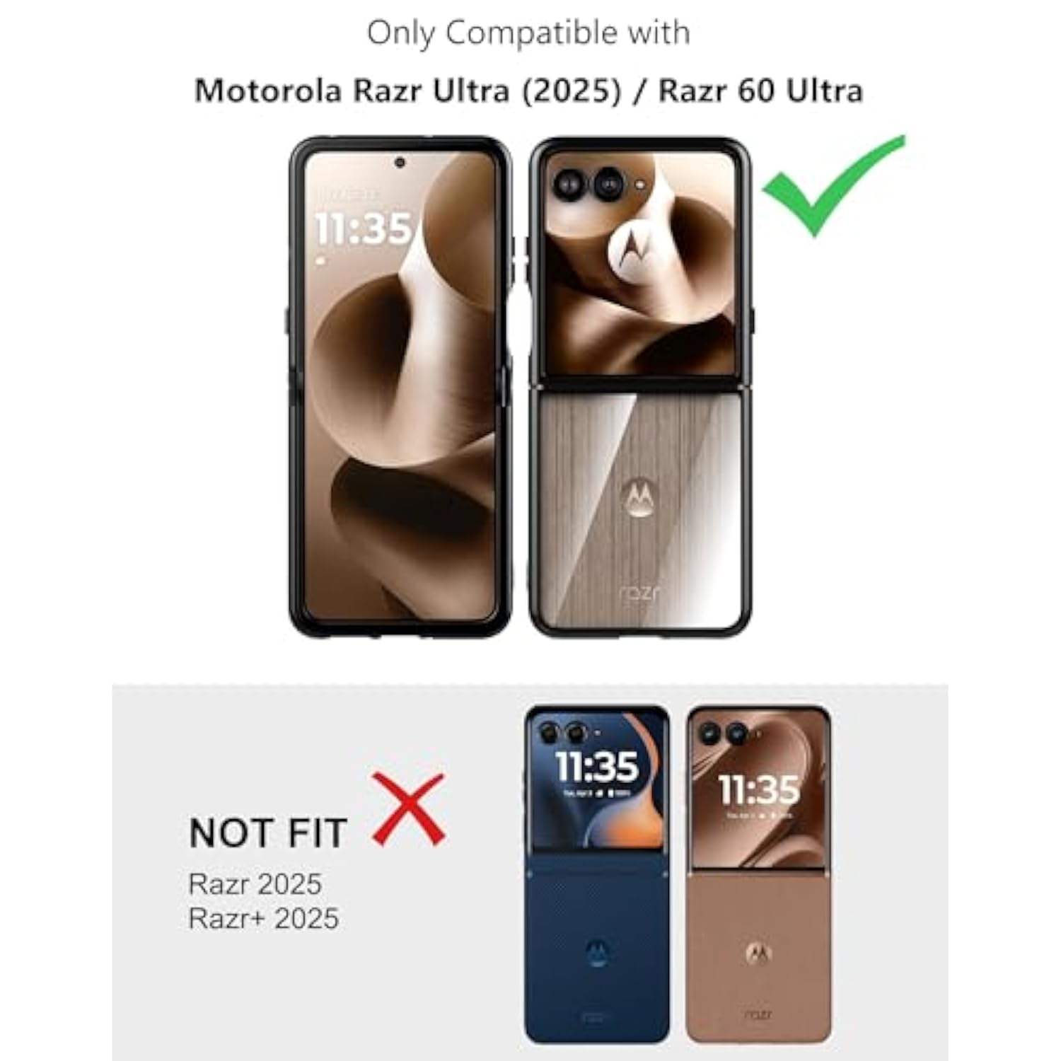 Case For Motorola Razr Ultra 2025 - Crystal Clear Hard Back + Soft Tpu Bumper Shockproof Cover Phone Case For Moto Razr Ultra 2025 - Black Transparent