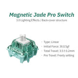 Magnetic Jade Pro Keyboard Switches, Linear Factory Pre-Lubed Freely Setting Pre-Travel 20Mm Longer Spring Key Switches For Magnetic Gaming Keyboard(70Pcs)