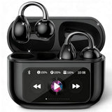 M100 Clip On Earbuds with Touchscreen Case , Wireless Open Ear Headphones for Glasses Small Ears,Bluetooth 6.0 , 50h Battery Life?Lightweight 4.1g,