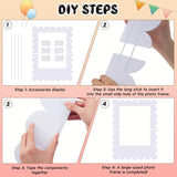 32x24 Inch Large White Scalloped DIY Photo Booth Frame for Parties