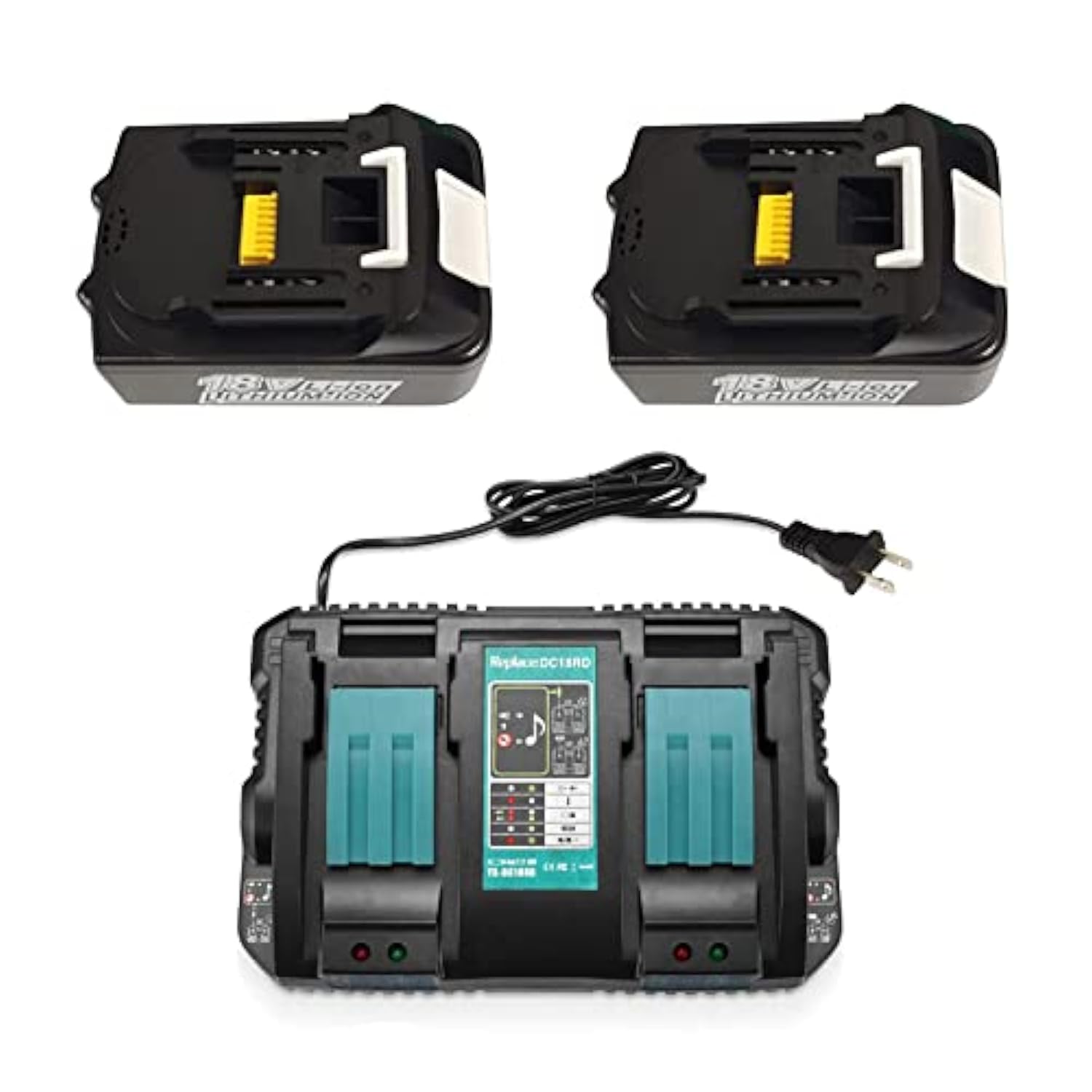 2Pcs Bl1850 Bl1850B 18V 5.0Ah Batteries With Dual Rapid Charger Dc18Rd Compatible With Makita Bl1830 Bl1840 Bl1850 Bl1860 With Makita Radios Dmr1001 Dmr101 Dmr102 Dmr103B Dmr104