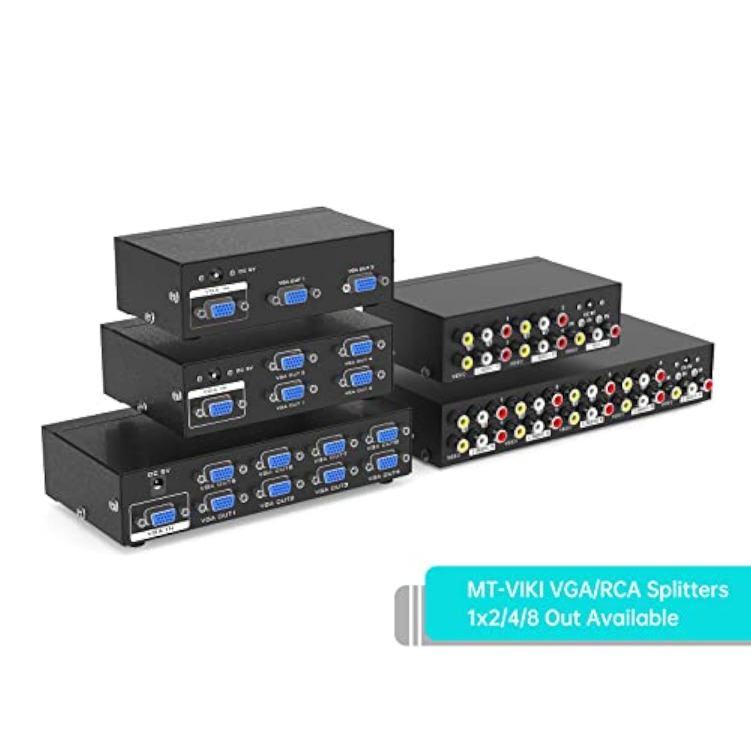 4 Way 3 Rca Splitter Composite Video Audio Distribution (1 In 4 Out)