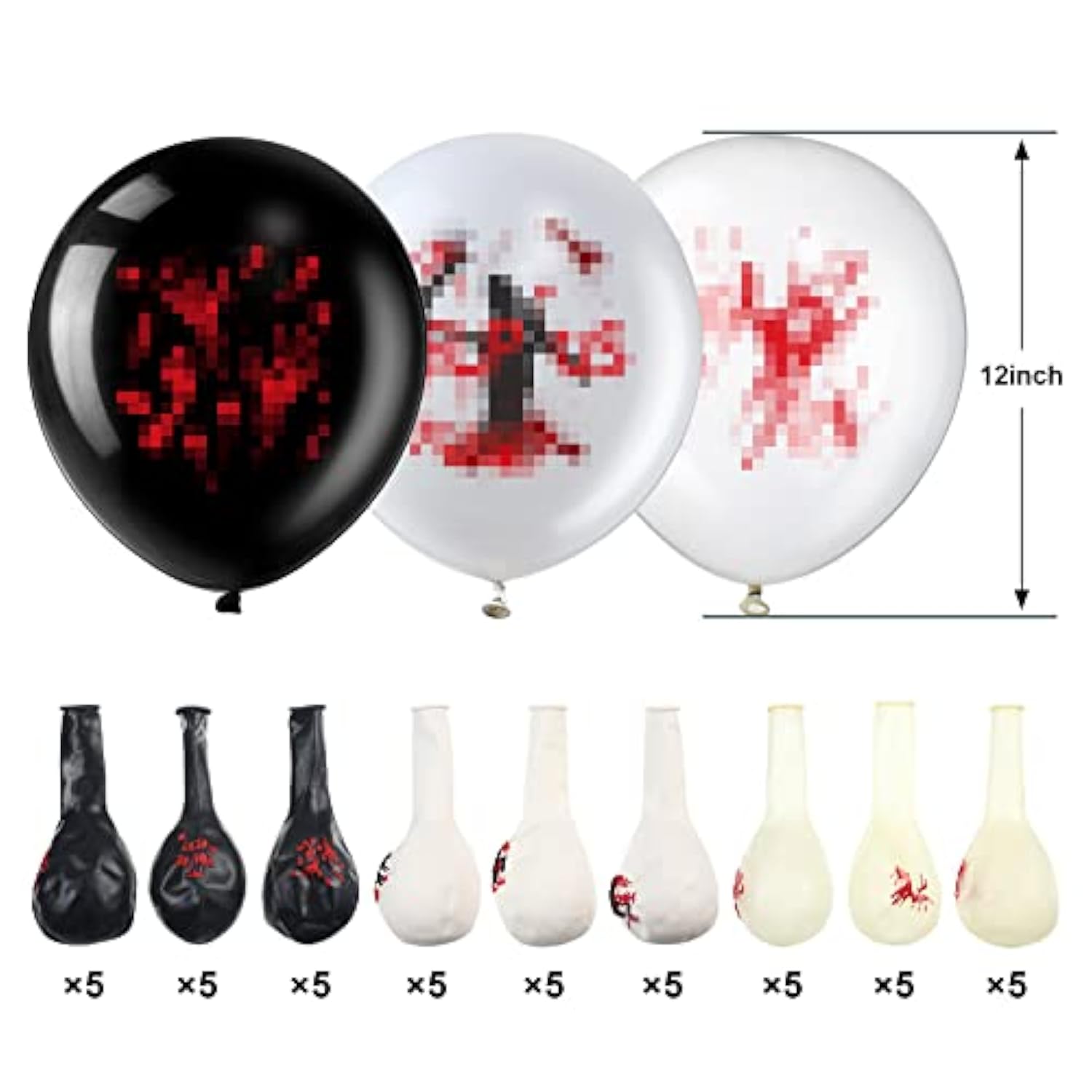 45pcs Halloween Balloons 12 Inch Bloody Handprint Footprint Zombie Latex Party Decor