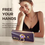 Luxury Gold Edge Plating 2 Pack Screen Protector Case for Samsung Galaxy A15 5G - Purple