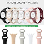 Thin Slim Bands Compatible With Apple Watch 40Mm 38Mm 44Mm 45Mm 46Mm 42Mm 41Mm 49Mm Se Iwatch Bands Ultra Series 10 9 8 7 6 5 4 3 2 1 For Women Men,Soft Narrow Sport Strap Wristband