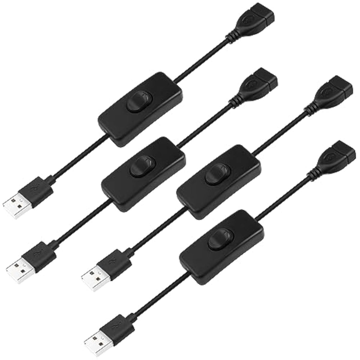 Usb Extension Cable 4 Pcs 5V Male To Female Extender With Switch Suitable For