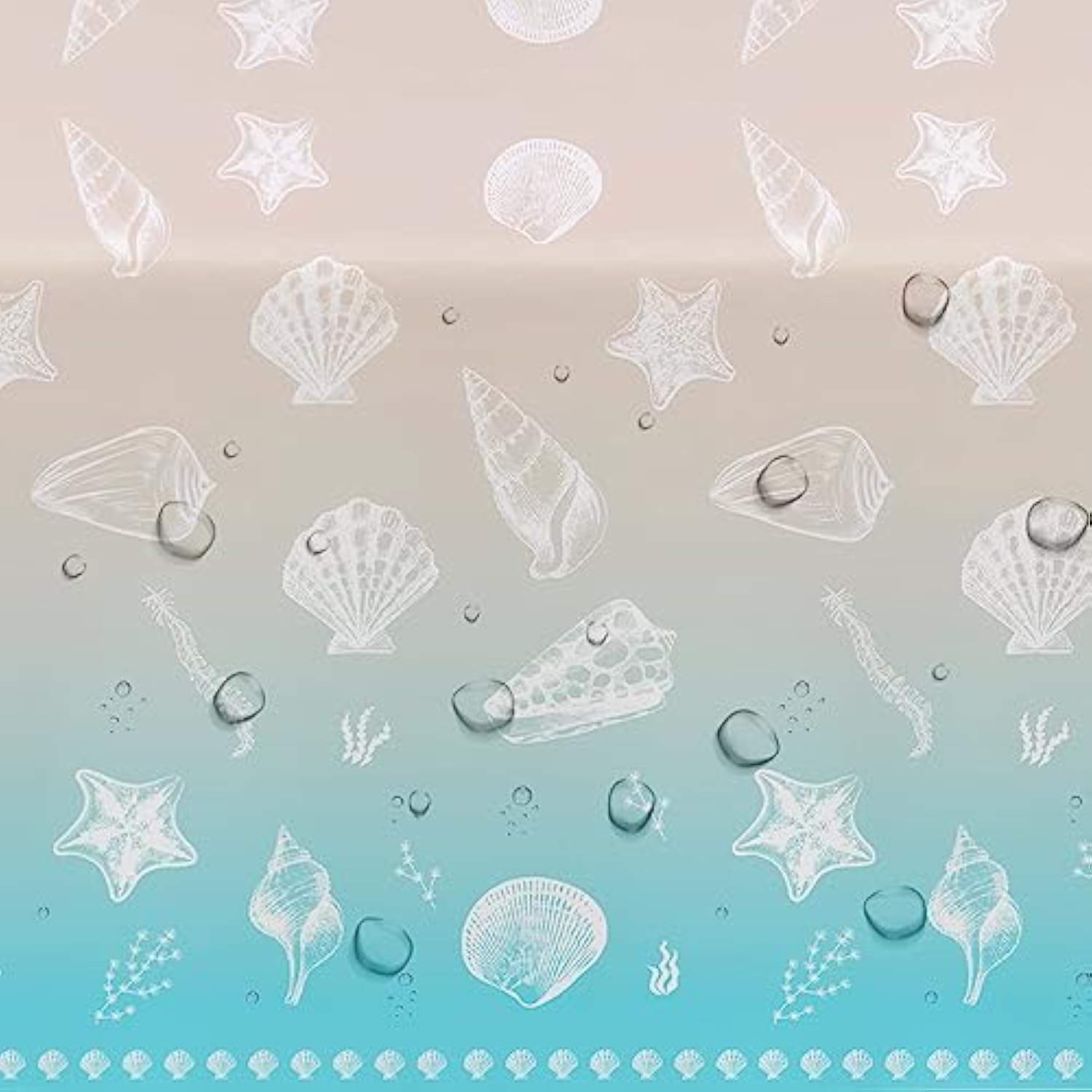 Beach Seashell Party Decorations Tablecloth, Disposable Beach Seashell Party Table Covers Supplies, Sea Shell Table Decorations For Birthday Baby Shower Wedding Party, 3 Pack, 54In X 108In