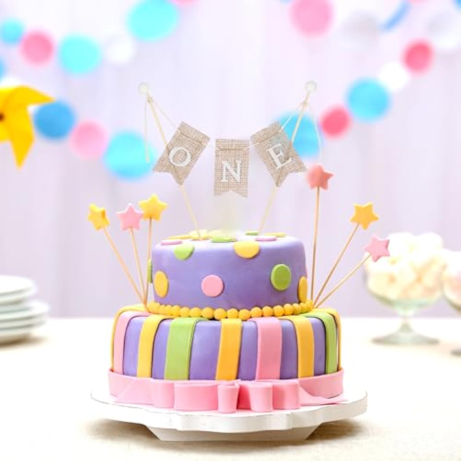 Handmade One Cake Topper, First Birthday Cake Topper, 1St Birthday Decorations, Photo Prop, Baby Shower, Best Birthdays Party Supplies