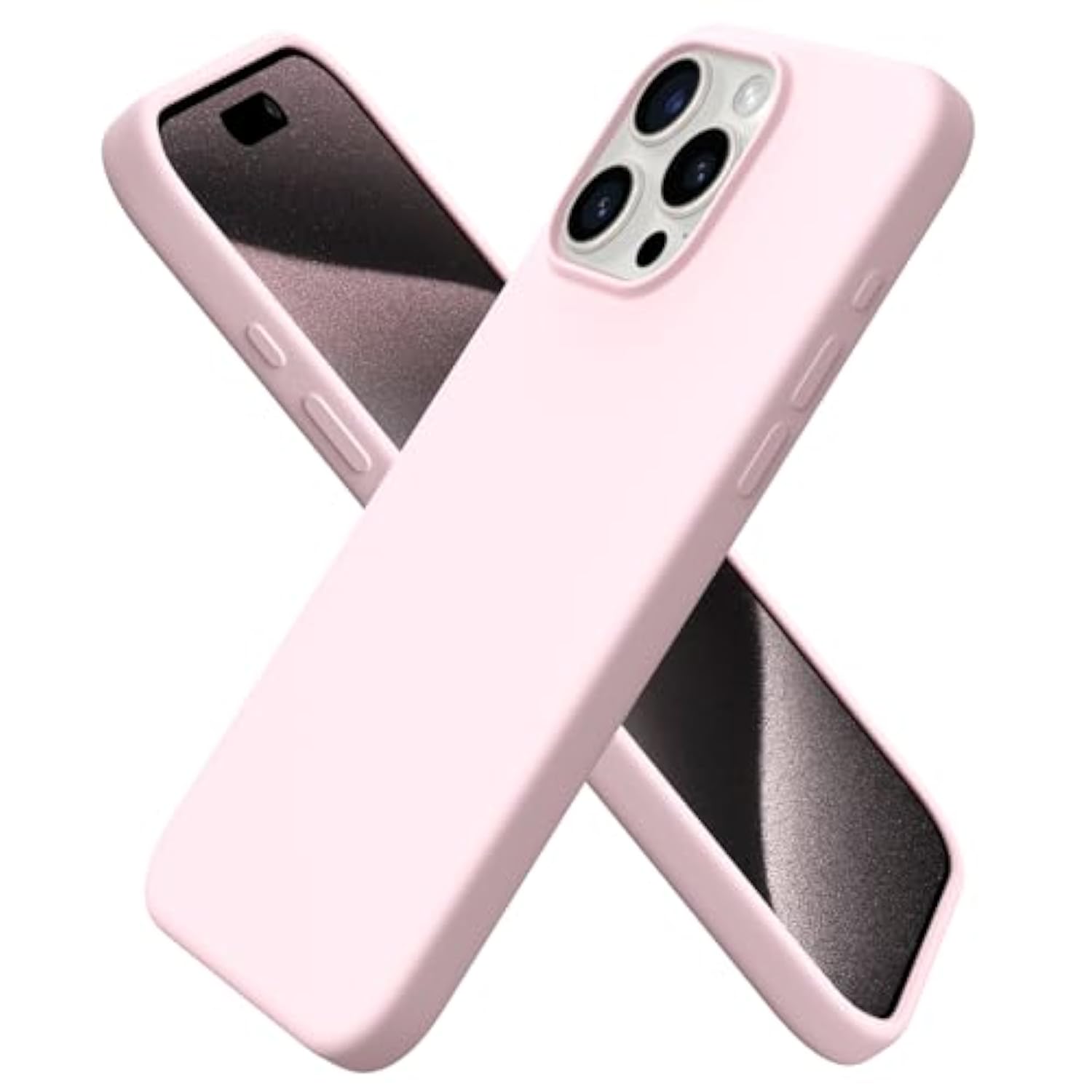 Iphone 15 Pro Max 6.7 Inch Slim Silicone Shockproof Case Chalk Pink