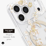 Autumn Toile iPhone 17 Pro Max Case with Reflective Gold Accents and Floral Print