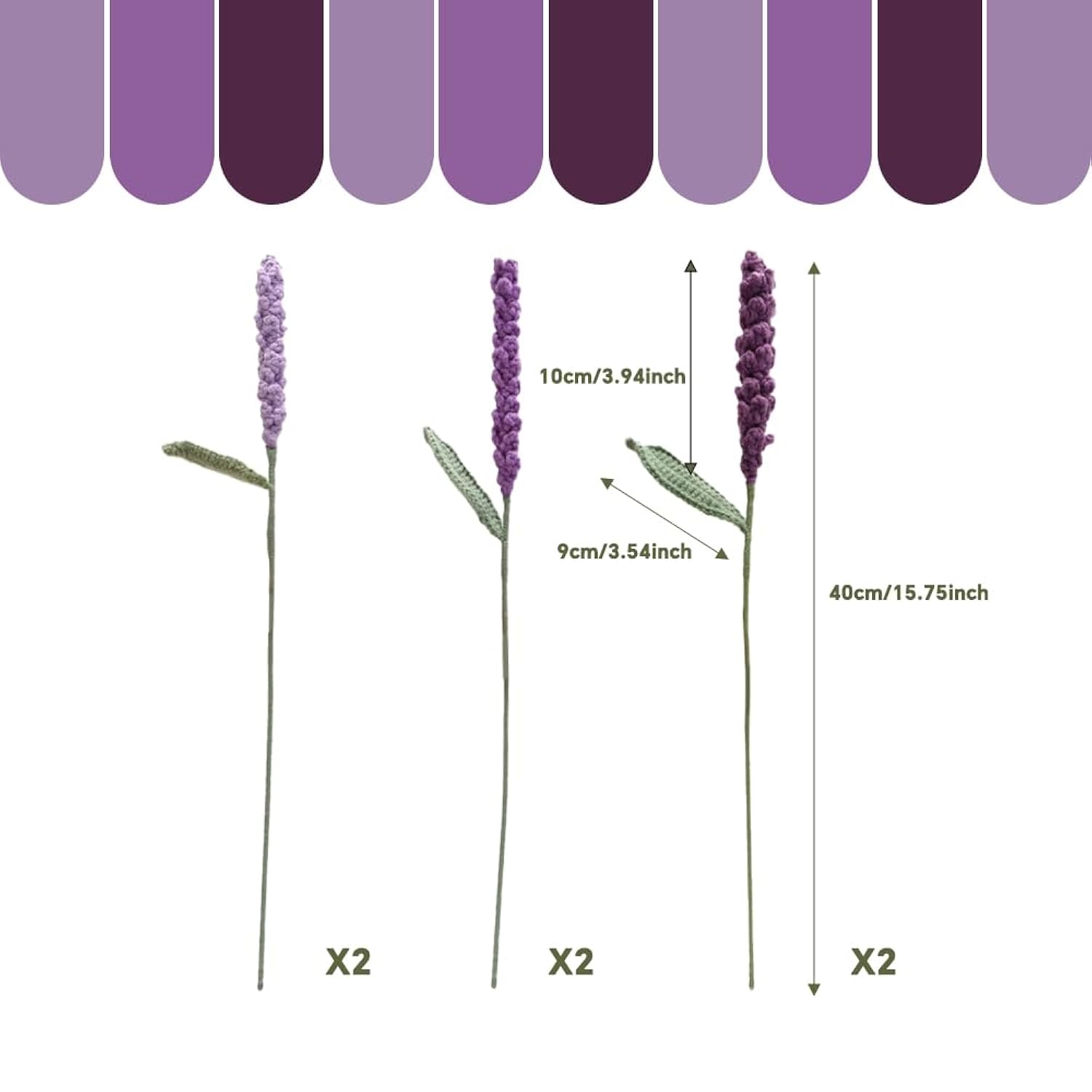 Crochet Lavender Flower 6Pcs, Crochet Flowers Bulk Artificial Lavender Crochet Handmade Knited Flowers Bouquet For Diy Table Decor