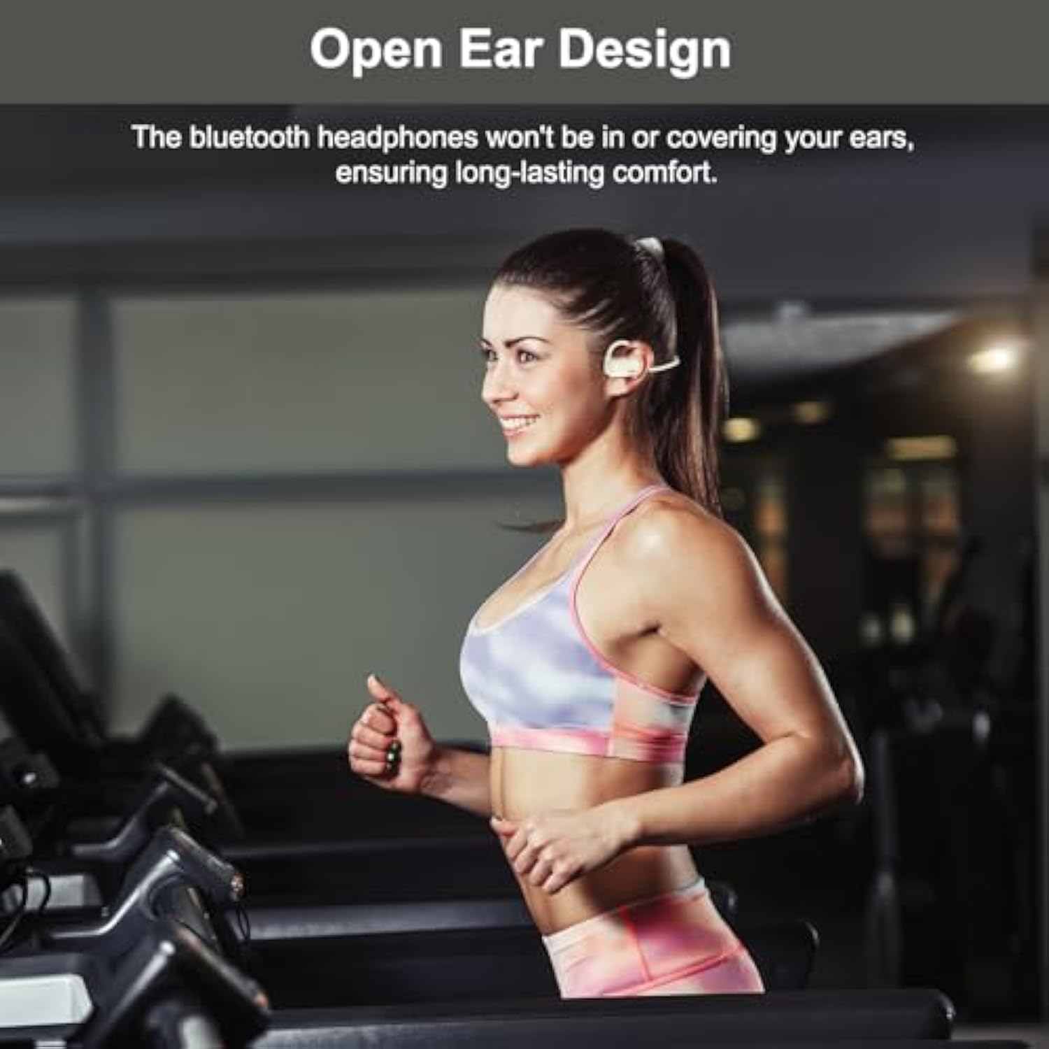 Bluetooth Headphones, Bluetooth V5.4 Wireless Headphones With Noise Cancelling Mic, 12H Playtime, 15.4Mm Diaphragm Driver, Open Ear Headset For Office Meeting Running Cycling Driving (Beige)