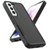 Samsung Galaxy S22 5G Heavy Duty Dual Layer Protective Case with Screen Protector - Military Grade Bumper Tough - Black
