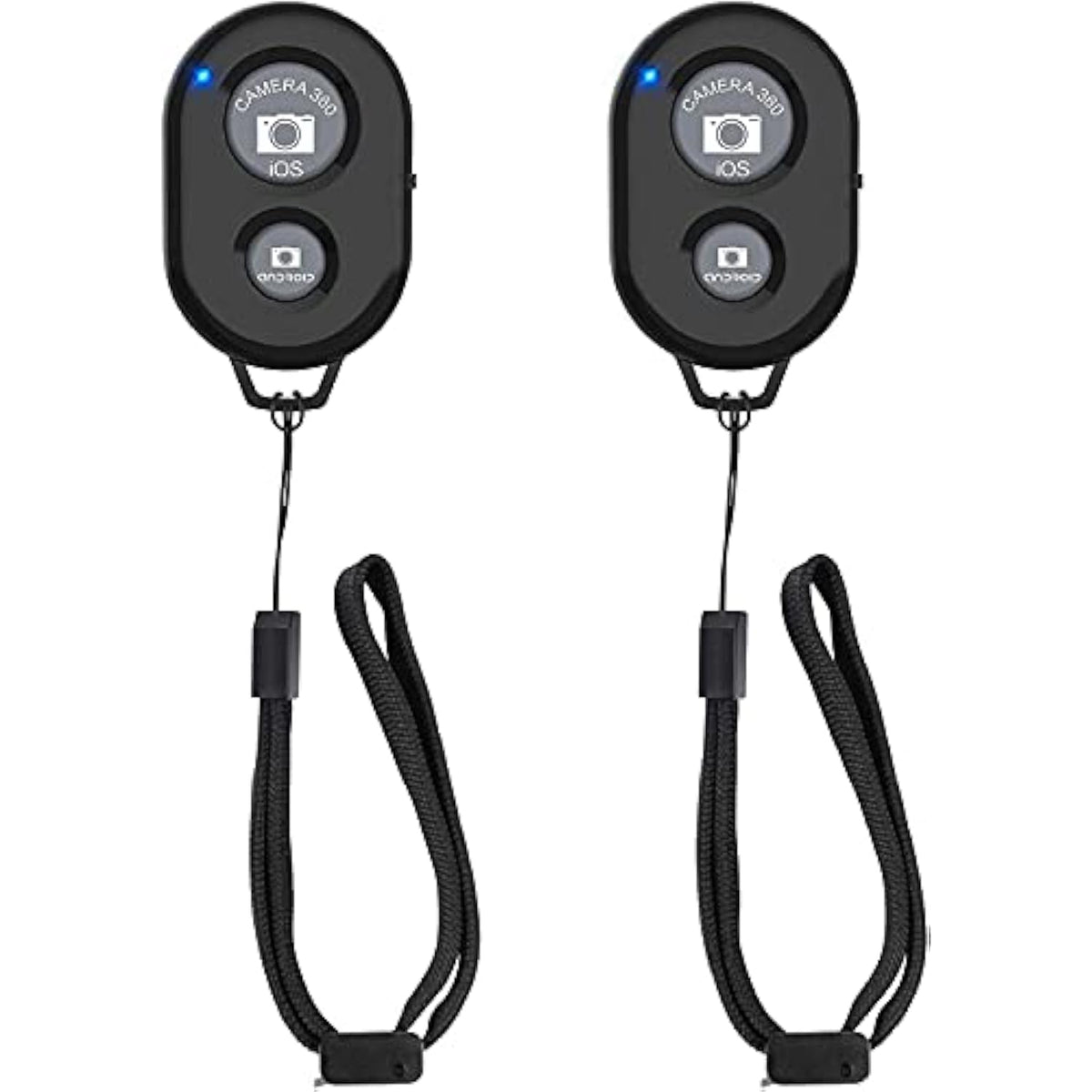 2-Pack Wireless Camera Remote Shutter for iPhone & Android with Wrist Strap