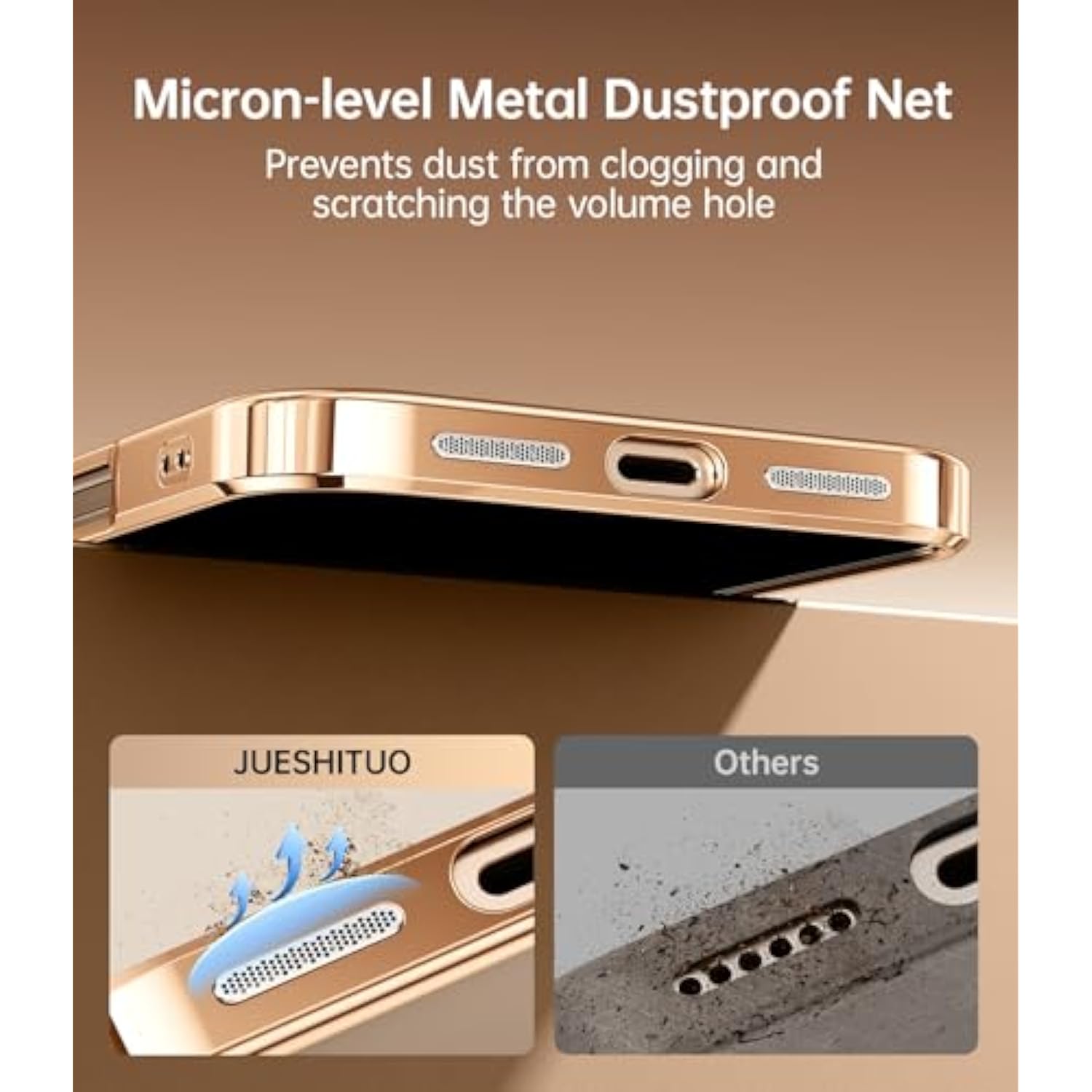 For 16 Pro Case With 2X Screen Protection [Built-In Lens Protector] [Stronger N56 Magnets] [Not-Yellowing] Compatible With Magsafe Women Girls Color Clear Case (6.3")- Desert Gold