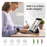 UGREEN USB C to 3.5mm Audio Adapter Type C Aux Headphone Jack DAC Stereo Mic HiFi Right Angle Dongle Compatible with iPhone 16 15 Pro Max/15 Pro/15 Plus, iPad Pro, Galaxy S24 Ultra Pixel 9 Pro, Gray