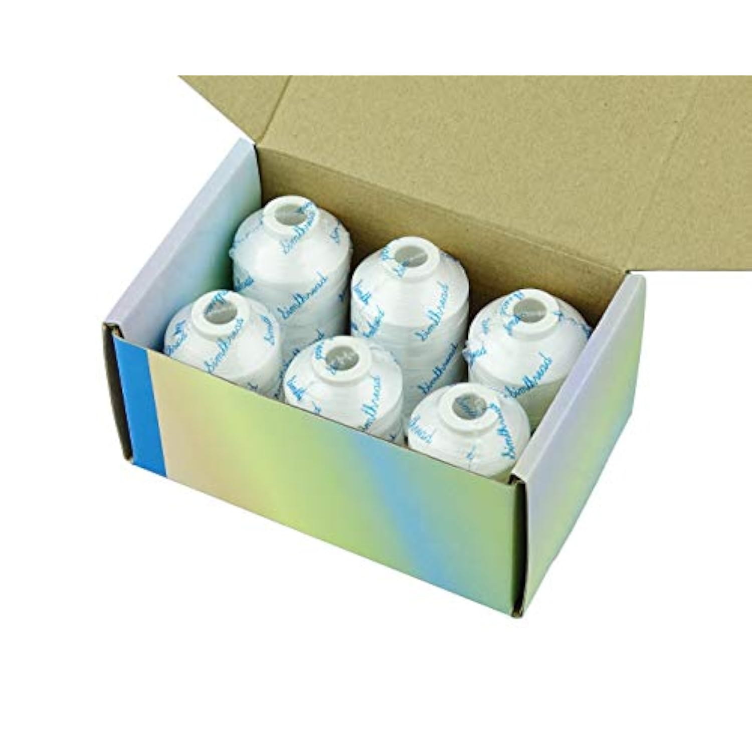 6pcs White Polyester Machine Embroidery Thread 1000M for Home Machines