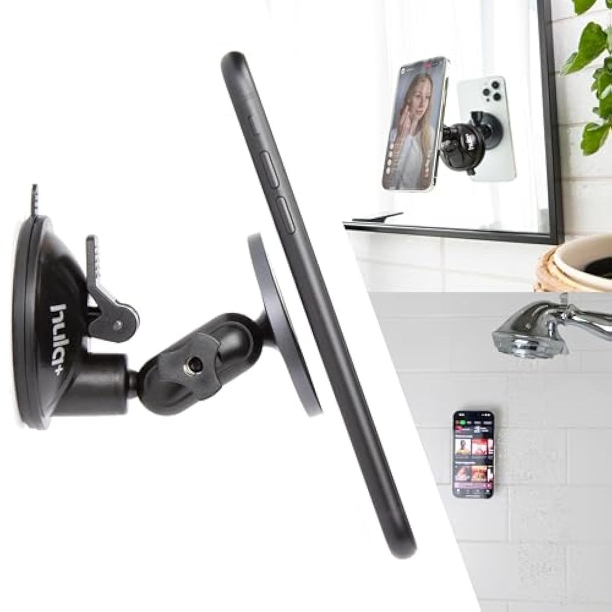 MagSafe Phone Holder, Portable Stand for Shower, Mirror, Kitchen, & Bathroom