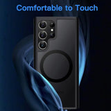 JETech Magnetic Case for Samsung Galaxy S23 Ultra 5G 6.8-Inch, Compatible with MagSafe, Translucent Matte Back Shockproof Phone Cover (Black)